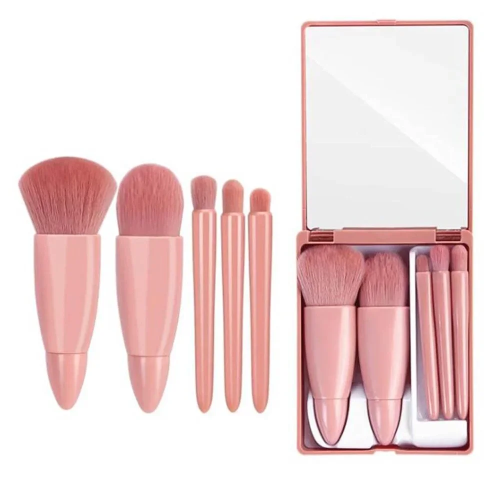 Travel Makeup Brush Set with Mirror